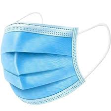 Mascherina chirurgica a 3 strati con elastico, colore blu, conf. 50 pz
