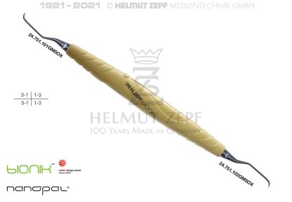 Curette 1/2 in Nanopal®M5 con manico Bionik 24.201.01GM5OX Helmut Zepf
