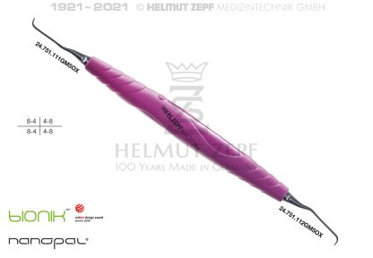 Curette 11/12 in Nanopal®M5 con manico Bionik 24.204.11GM5OX Helmut Zepf
