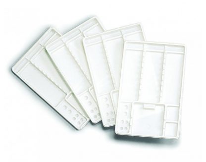 Tray monouso bianco con fondo zigrinato conf. 400 pz