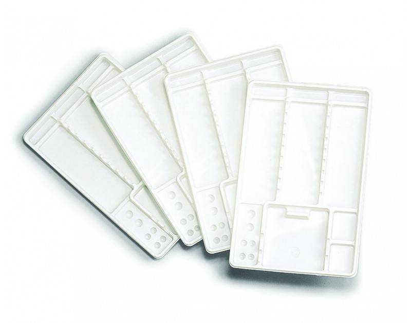Tray monouso bianco con fondo zigrinato conf. 400 pz