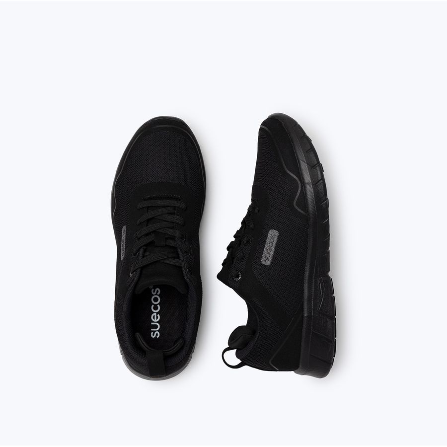 Stabil Sneakers nera calzature comode, pianta larga