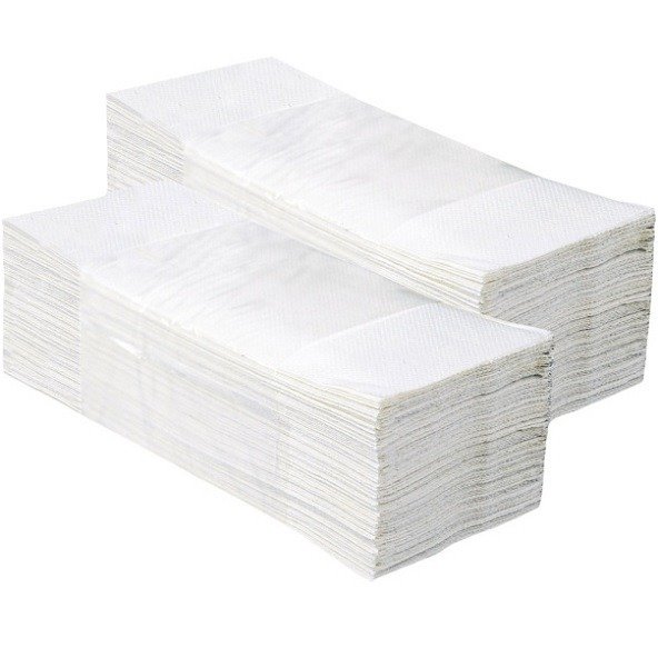Asciugamani piegati a V bianco 23×33 cm, conf.3150 pz