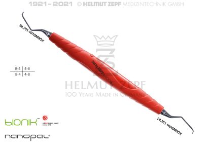 Curette 7/8 in Nanopal®M5 con manico Bionik 24.205.07GM5OX Helmut Zepf