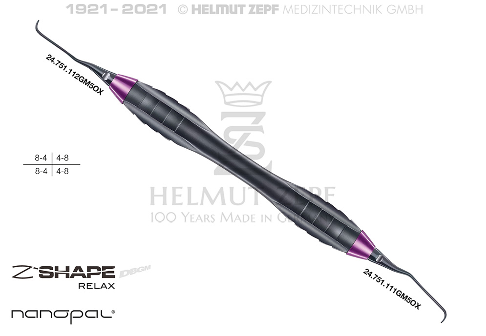 Curette Gracey M5 11/12 in Nanopal, Manico Z-Shape 24.224.11GM5OX Helmut Zepf