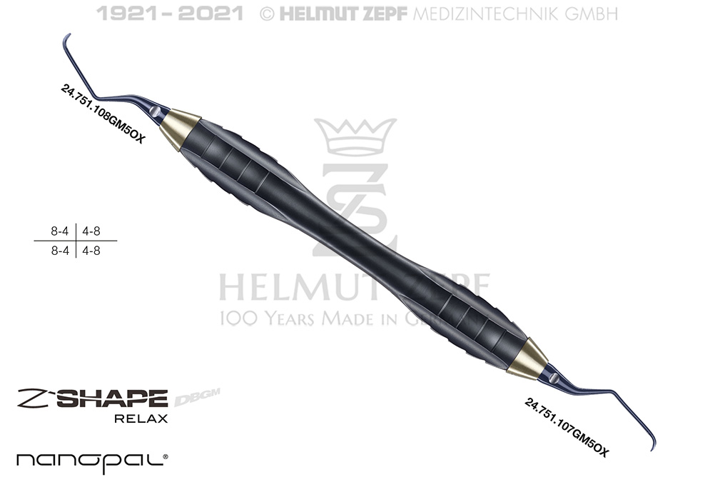 Curette Gracey M5 7/8 in Nanopal, Manico Z-Shape 24.225.07GM5OX Helmut Zepf
