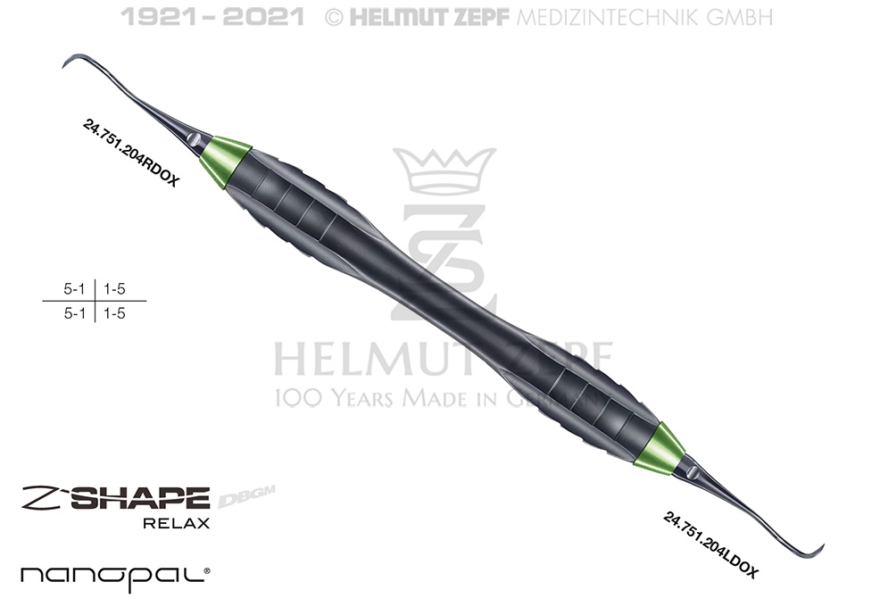 Scaler #204 SD in Nanopal®M5 con manico Z-Shape 24.228.04SDOX Helmut Zepf