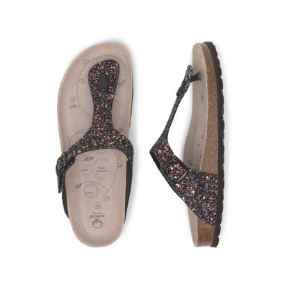 Viky Reflex Infradito Nero Glitter