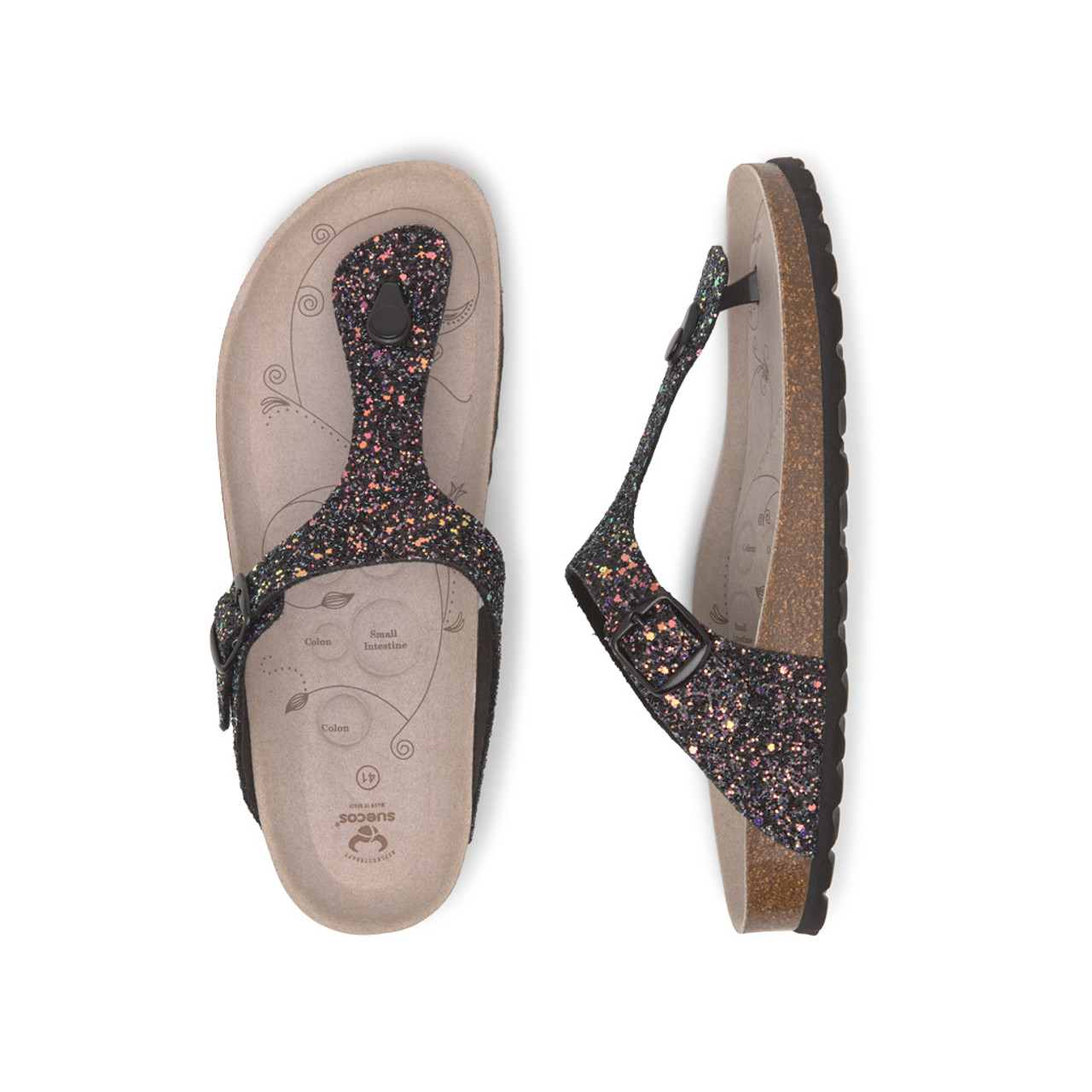 Viky Reflex Infradito Nero Glitter