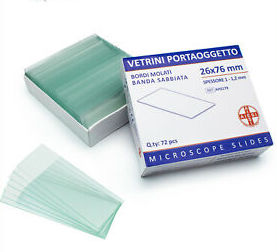 Vetrini Portaogetti 26×72 mm, sabbiati e molati conf. 72 pz