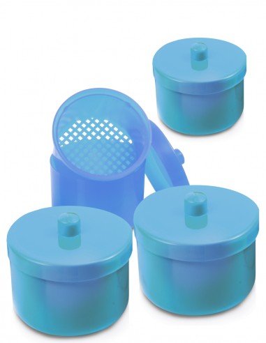 Porta Protesi azzurro con filtro – 10 pz