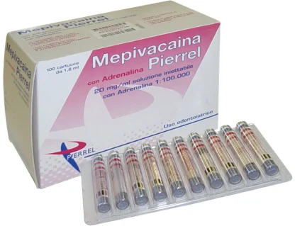 MEPIVACAINA ROSSA 2% C/ADRENALINA 1:100000 - 100x1,8ml PIERREL