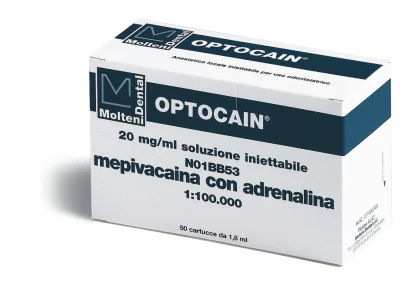 OPTOCAIN 2% mepivacaina cloridrato con adrenalina 1:100000 - 50 x 1,8 MOLTENI